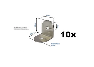 10x Edelstahl Winkel 45x45x40mm rund Lochwinkel Metallwinkel Balkenwinkel (SET) - Bild 1 von 1
