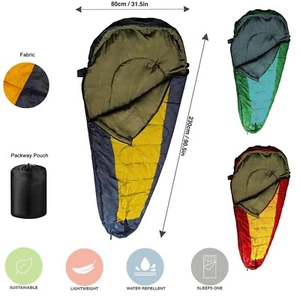 G5 Mummy Sleeping Bag: Warm & Portable for Camping, Hiking, Festivals- 3 Seasons - Picture 1 of 4
