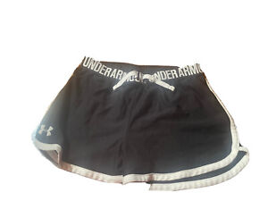 Under Armour Girls Loose Fit Black/White Shorts! Large 28x3
