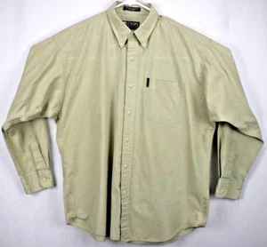 Chaps Ralph Lauren Men's Shirt XL Long Sleeve Button Down Beige Mini Checks - Picture 1 of 7