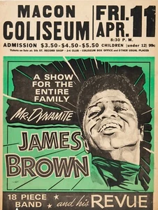 1969 James Brown Concert Poster NEW Metal Sign: Macon, Georgia - Picture 1 of 1
