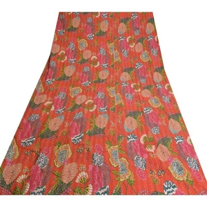 Colcha de algodón Sanskriti Gudari Kantha tiro completo hecha a mano trabajo ... - Imagen 1 de 10