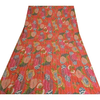 Colcha de algodón Sanskriti Gudari Kantha tiro completo hecha a mano trabajo ... - Imagen 1 de 4