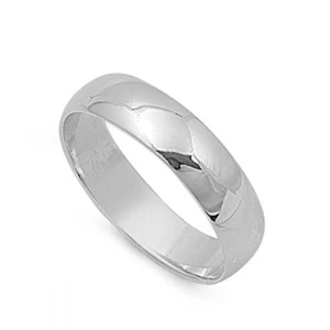 925 STERLING SILVER UNISEX SOLID SILVER WEDDING BAND/ 5MM WIDE/SZ 5 TO 12 - Picture 1 of 3