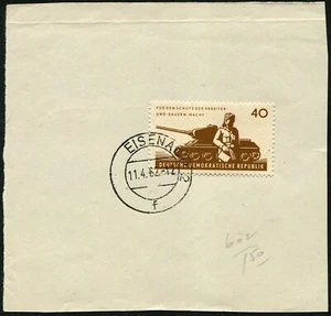 East Germany DDR 1962 Mi#880 Soldier Tank 40pf Postage EISENACH Cancel Postmark - Picture 1 of 1