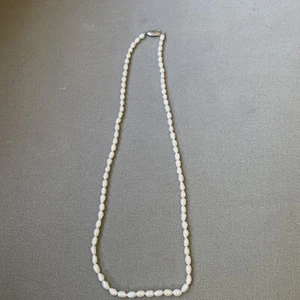 Vintage Fresh Water Pearl 24” Necklace with Silver Tone Engraved Clasp - Picture 1 of 8