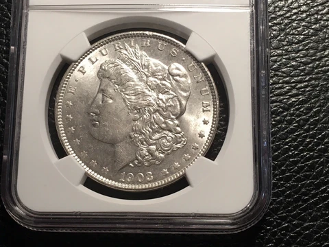 1903 Morgan Dollar NGC Unc. Details Very Small Edge Damage See Photos Cover