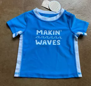 New First Impressions Baby Boys Short Sleeve Rash Guard Swim Top,Blue, 6-9M - Picture 1 of 1