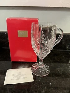 MIKASA Crystal Christmas Tree 7" Irish Coffee Footed Glass with Box EUC - Picture 1 of 15