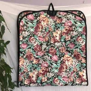 Vintage 1980s AVON Floral Gardens hanging travel zip up garment bag carry on - Picture 1 of 7