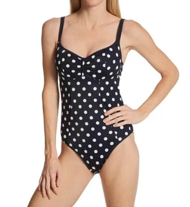 Panache NAVY/VANILLA Anya Riva Spot Balconnet One Piece Swimsuit, US 34F, UK 34F - Picture 1 of 4