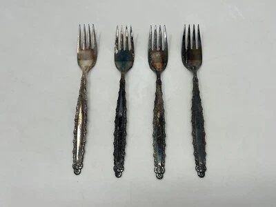 Tenedores para ensaladas Oneida Silver Royal Lace 4 Foto 1 de 3