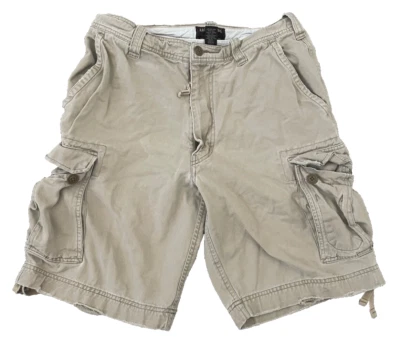 Abercrombie & Fitch Cargo Shorts 32 Distressed Drawstring Military Paratrooper - Image 1 of 4
