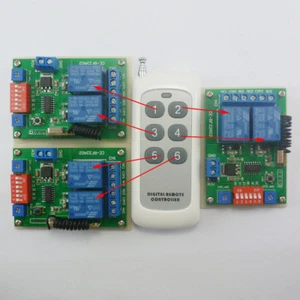 Interruttore relè telecomando wireless timer ritardo regolabile 433Hz 12V RF 1TX+3RX - Foto 1 di 9