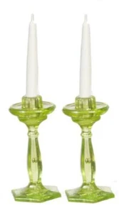 Melody Jane Puppenhaus grüne Leuchter Chrysnbon Miniatur Esszubehör