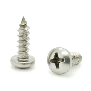 Tornillos para madera con cabeza de sartén Phillips de acero inoxidable 304 #8 x 1/2", 100 unidades (BCP606) - Imagen 1 de 1
