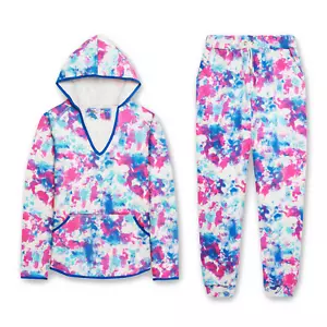 LYLY LILE Tie Dye Women's 2-Piece Set Sweatshirt Sweatpants - Large - Blue - Picture 1 of 9