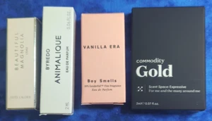 4 womens perfume samples: Estee Lauder, Byredo, Boy Smells, Commodity - Picture 1 of 2