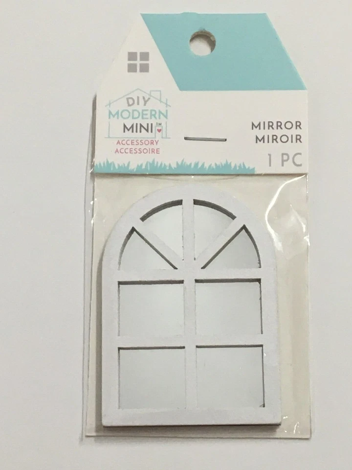 MODERN MINI DOLLHOUSE MINIATURE CATHEDRAL WALL MIRROR 3" X 2" FREE SHIPPING - Image 1 of 1
