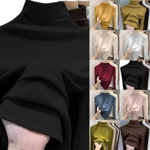 Comfortable Womens Long Sleeve Bottoming Shirt for Seasonal Wardrobe Essentials - Picture 1 of 14