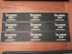 Lot Of 3x Tullamore D.E.W. Irish Whiskey Rubber Bar Rail Spill Mat 23.5" x 3.5" - Picture 1 of 4