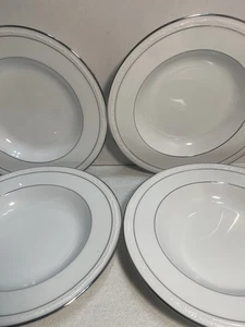 4–Noritake White Scapes Stoneleigh Soup Bowl 8.75 Inch. 2613 - Picture 1 of 8