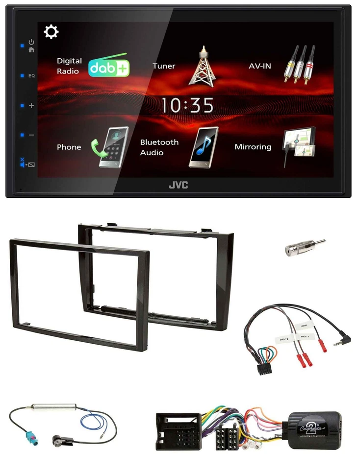 JVC USB Bluetooth Lenkrad DAB 2DIN Autoradio für Peugeot 308 2007-09 40-Pin - Bild 1 von 4