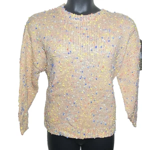 Cupshe Gr. Small Pfirsich Rosa Pullover Pastell Regenbogen Konfetti Ballon Langarm - Bild 1 von 10