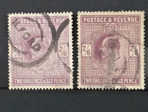 GB KING EDWARD VII 2X 2S6D VALORES SOMBRAS USADAS - Imagen 1 de 1