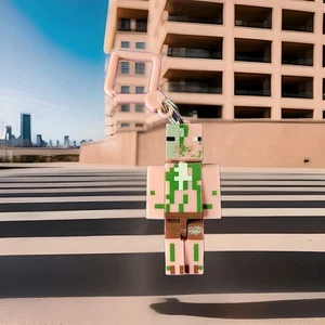 Minecraft Zombie Pigman Keychain From Blind Bag Scratches  - Picture 1 of 8