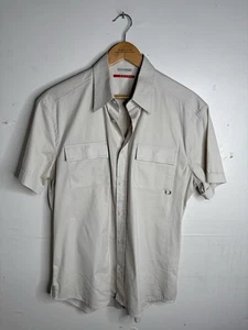 Vtg 2007 Prada Sport Shirt Short Sleeve Button Up Cotton Nylon Red Tab Size L 39 - Picture 1 of 6