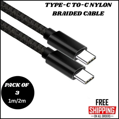 Type C to Type C Cable USB C Fast Charger Samsung Lead For iPhone 15 16 Pro Max - Image 1 of 4
