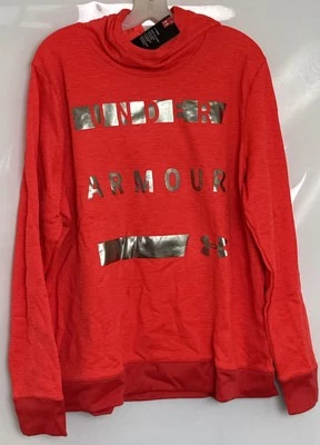 Under Armour Mujer XXL Rival Polar Sudadera con Capucha Naranja Malla Bolsillo Cordón Foto 1 de 4