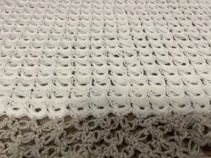 Handamade CROCHET baby blanket beige and cream 38x38 - Picture 1 of 2