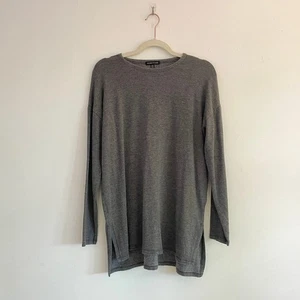 Eileen Fisher – Gray Fleece-Lined Long Sleeve Pullover Tunic Sweater Size XS - Picture 1 of 6