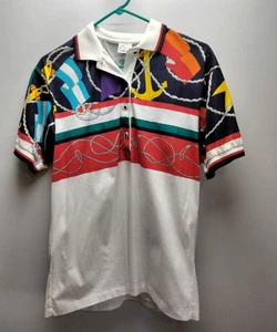 Polo nautica donna vintage HEAD M stampa corda ancora anni 90 stile 20x26 - Foto 1 di 4