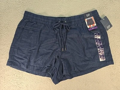 Pantalones Cortos Gap de Lino para Mujer XXL Tiro Alto Cintura Elástica Azul Medianoche Nuevos con Etiquetas Foto 1 de 4