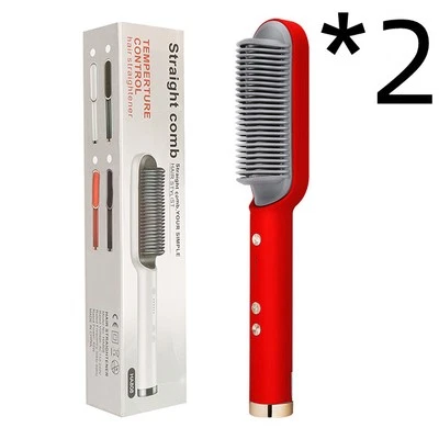 New 2 In 1 Hair Straightener Hot Comb Negative Ion Curling Tong Dual-purpose Ele - Image 1 of 4