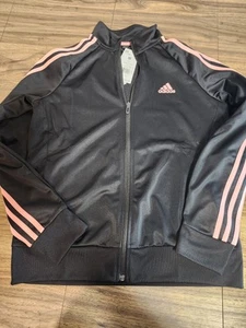 Adidas Women's Tricot 3-Stripe Black/ Pink Slim Fit Track Jacket Size - M - Picture 1 of 7