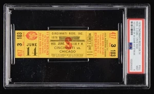 6/14/1978 FULL TICKET PETE ROSE 1st GAME OF 44 GAME HIT STREAK PSA 9 POP 1 - Picture 1 of 3