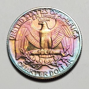 TONED 1985 S WASHINGTON QUARTER PROOF UNC #C9741 - Picture 1 of 2