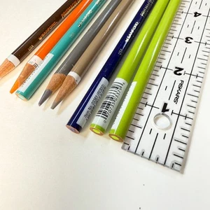 8 Vintage Sanford Prismacolor dicke Bleikunststifte ~ grün ~ blau ~ orange ~ gebraucht - Bild 1 von 4