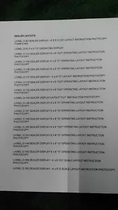 FORTY (40) LIONEL DEALER DISPLAY LAYOUT INSTRUCTION PHOTOCOPIES ORIGINALLY $200 - Picture 1 of 4