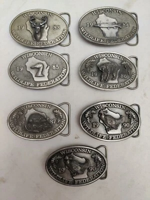 Vintage Wisconsin Wildlife Federation Limited Edition Belt Buckle 1983-87, 2 90 - Image 1 of 4