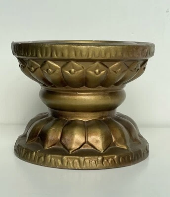 Candelabro de pilar de cerámica Lenox de colección dorado antiguo en relieve Hollywood Regency Foto 1 de 4