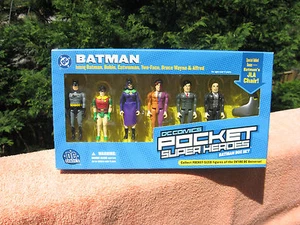 DC Direct Batman Pocket Super Heroes 6 Figures Set & Batman's JLA Chair~New - Picture 1 of 8