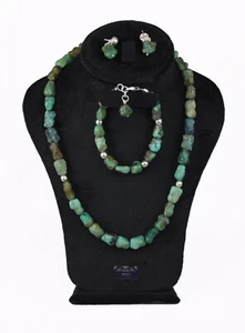 A unique jewellery set from our own designs of Egyptian turquoise - Picture 1 of 5