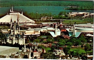 Chrome Postcard Aerial View Walt Disney World Florida FL UNP - Picture 1 of 2