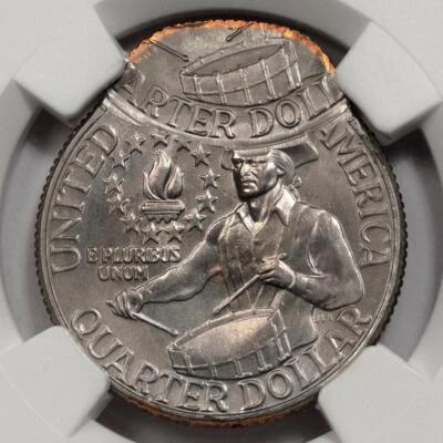 1976 NGC MS64 Double Struck 2nd Strike Off Center Bicentennial Quarter Error Wow - Image 1 of 4