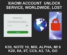 Xiaomi Mi Account Unlock Service Worldwide, Lost Mode, Redmi 9, Mi 10 Ultra, K30